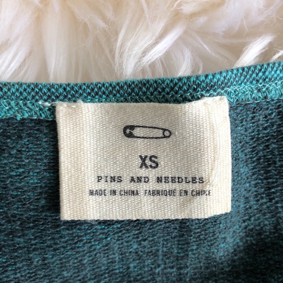 UO Pins & Needles Teal Lace Bustier Crop Tank - Picture 3 of 7